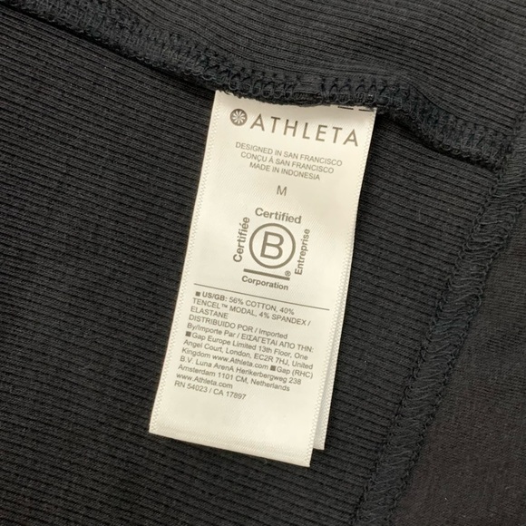 Athleta Women M Pranayama Restore Wrap Cardigan Black Rib Knit Athleisure Pocket - Picture 12 of 13